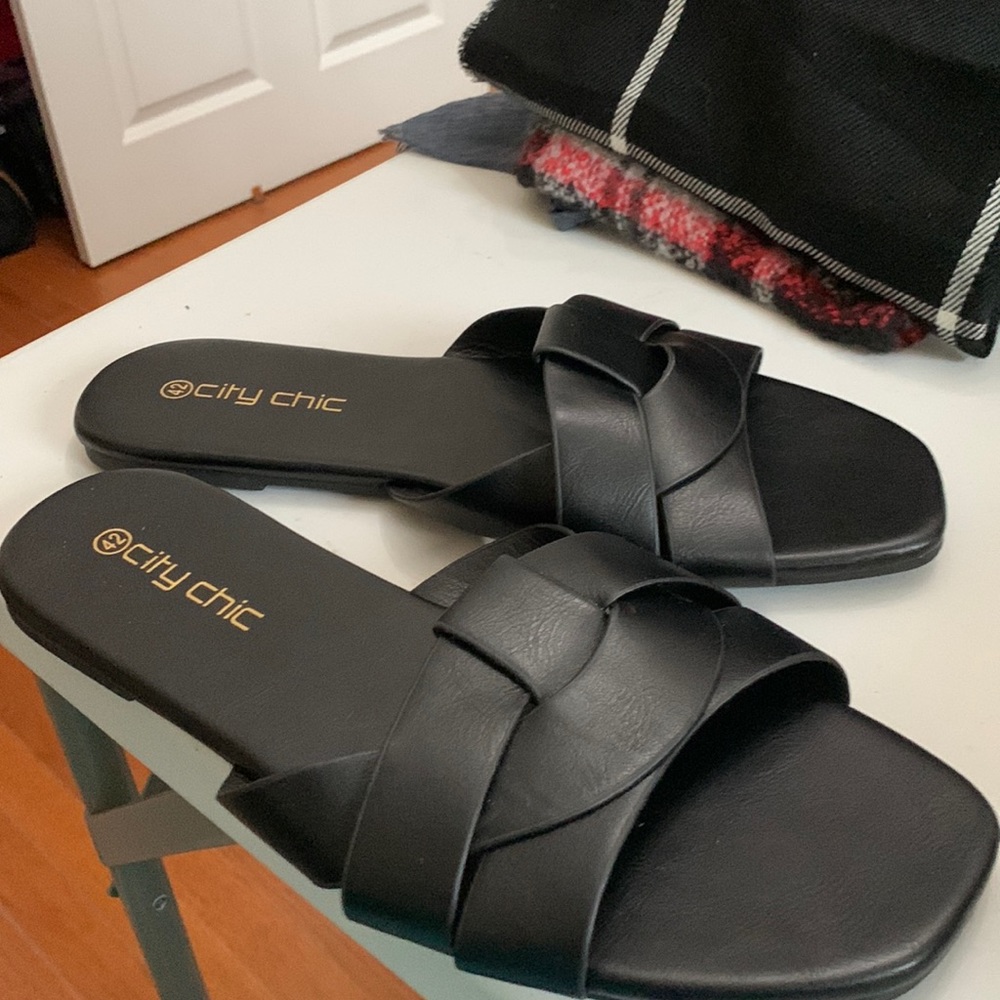 City Chic slides man made . NWT on sole. Very comfy.